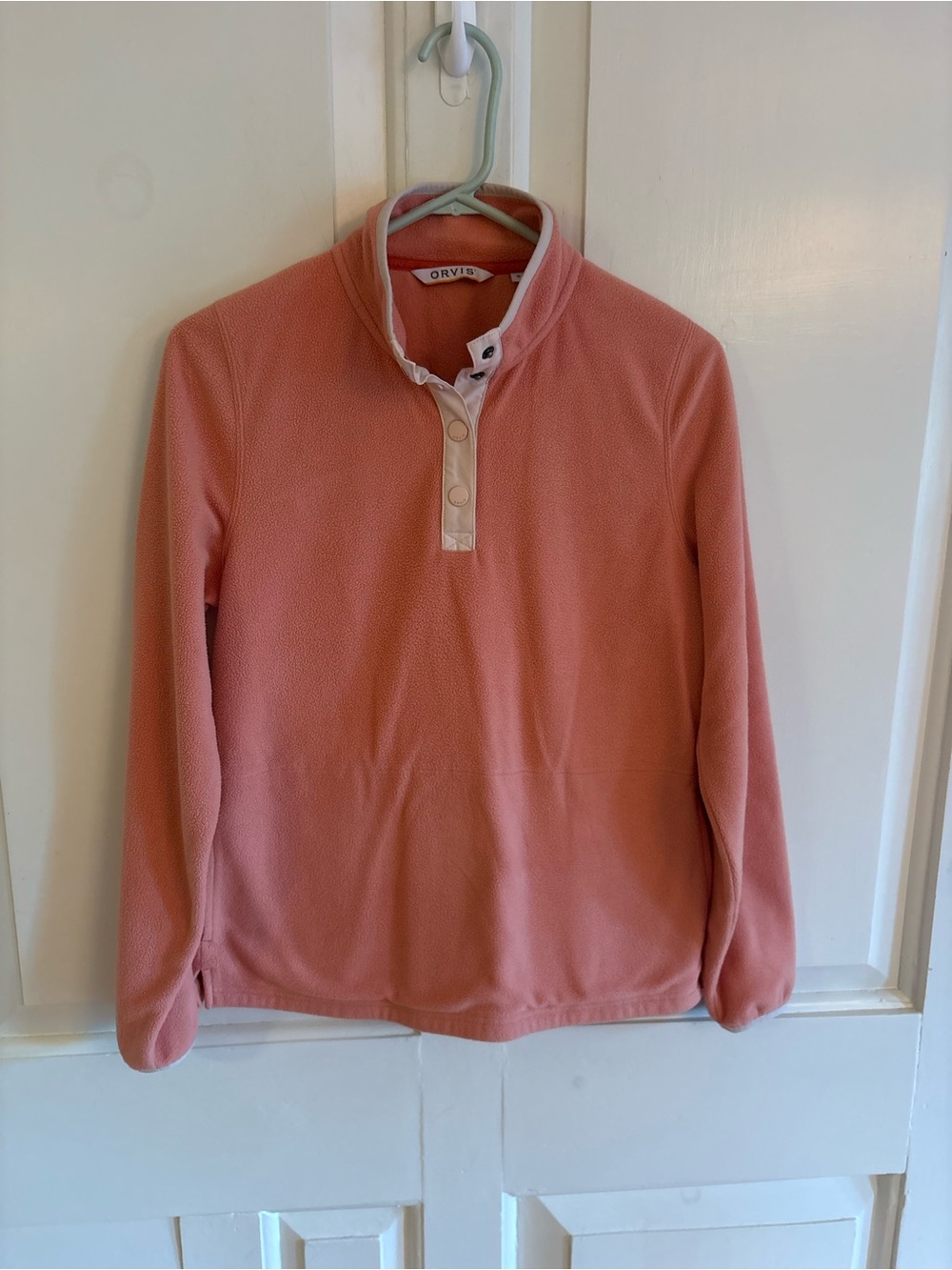 Orvis Pink Coral Microfleece Quarter Snap Pullover Sweater Size Women’s Small